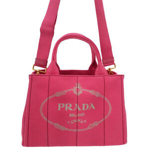 Prada Canapa Convertible 2way Tote Top Handle Shoulder Bag Pink